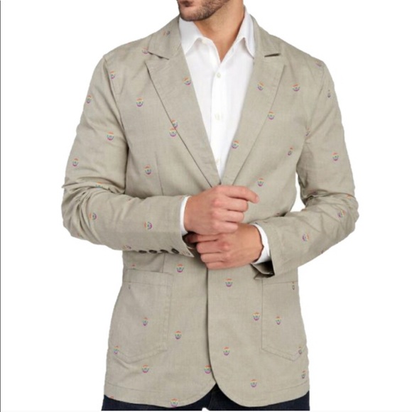 John Lennon Men’s Blazer Cotton Khaki Size XXL NWT $180.00 - Picture 5 of 13